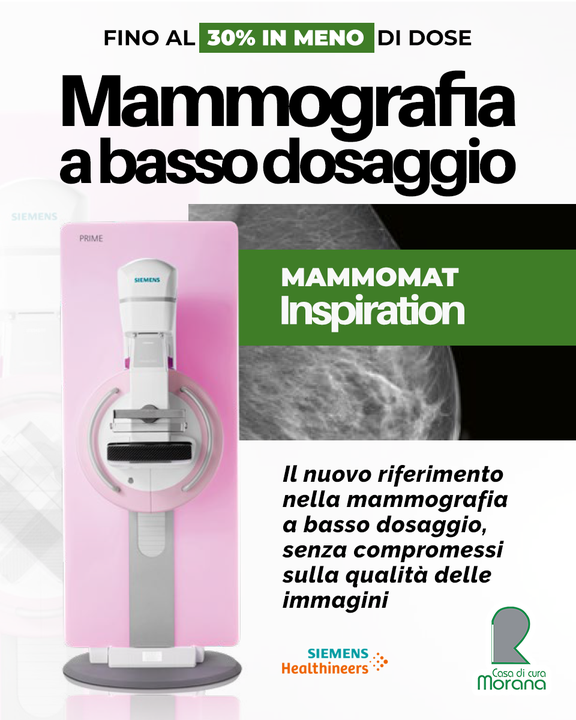 Presso Casa di Cura Morana adesso è possibile eseguire la mammografia a basso dosaggio con la #nuova #apparecchiatura MAMMOMAT Inspiration di Siemens Healthineers 